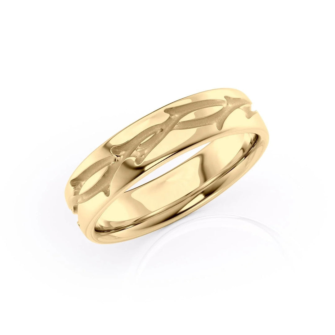 The Coco Cigar Wedding Bands 14K Gold#material_14k-gold