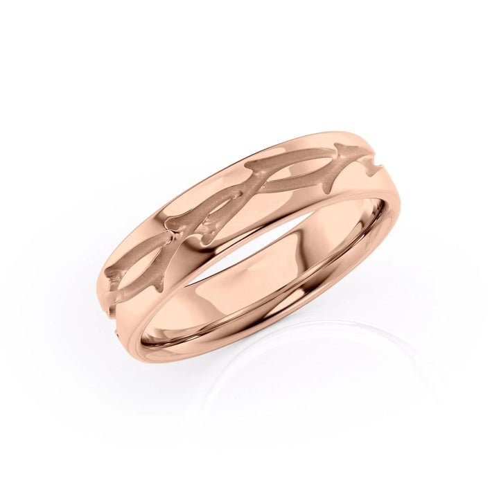 The Coco Cigar Wedding Bands 14K Rose#material_14k-rose