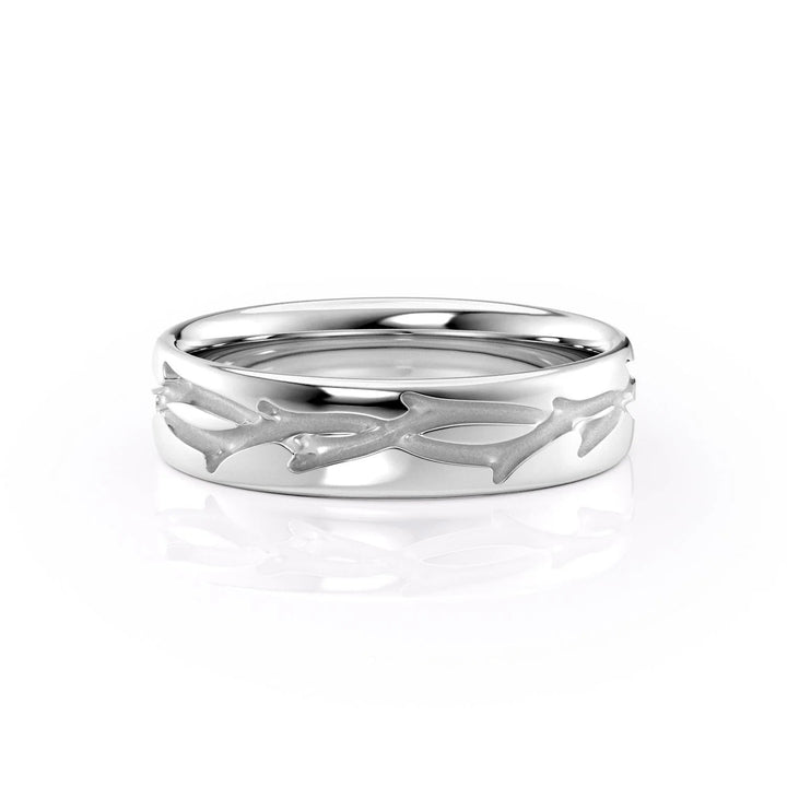 The Coco Cigar Wedding Bands 14K White#material_14k-white