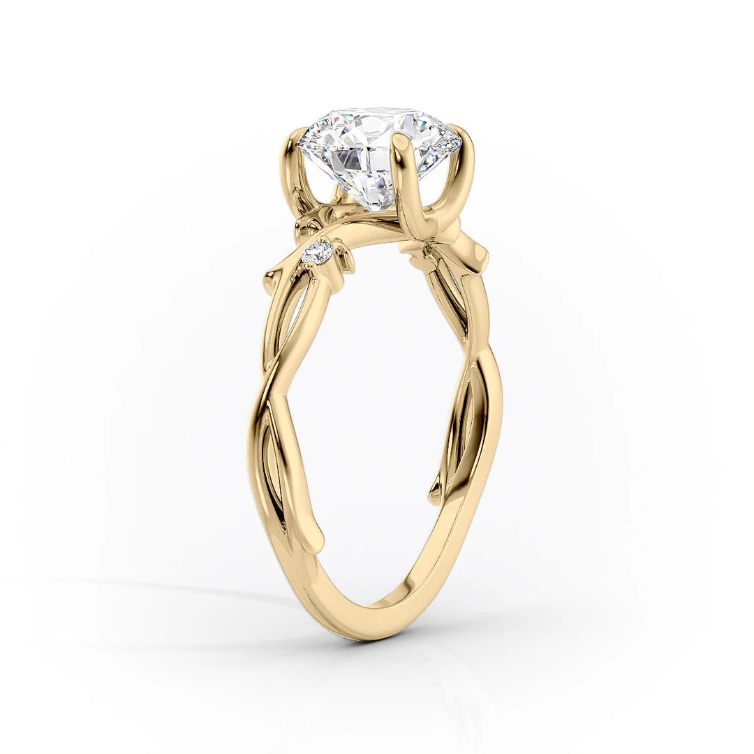 The Coco Set With Cushion Side Stone Lab Diamond 1.5 Carat 14K Gold#material_14k-gold