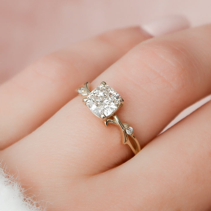 The Coco Cushion Lab Diamond Moissanite Engagement Ring *Shown with 1 ct #material_gold