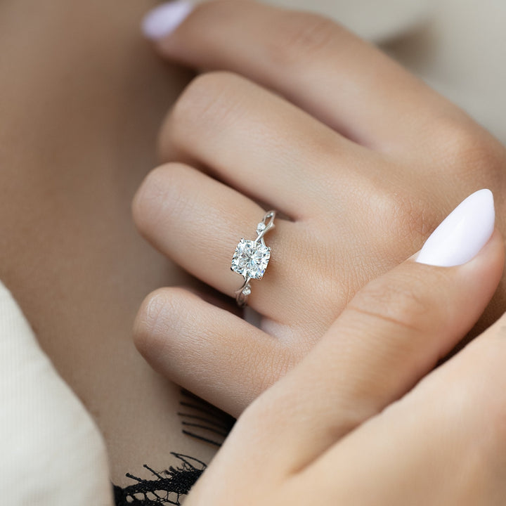 The Coco Cushion Lab Diamond Moissanite Engagement Ring *Shown with 1.5 ct #material_white