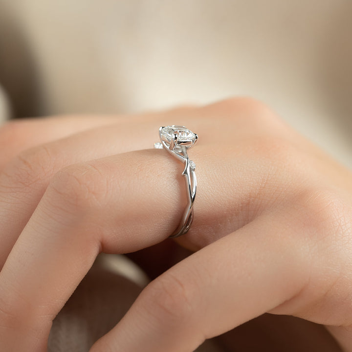 The Coco Cushion Lab Diamond Moissanite Engagement Ring *Shown with 1 ct #material_white