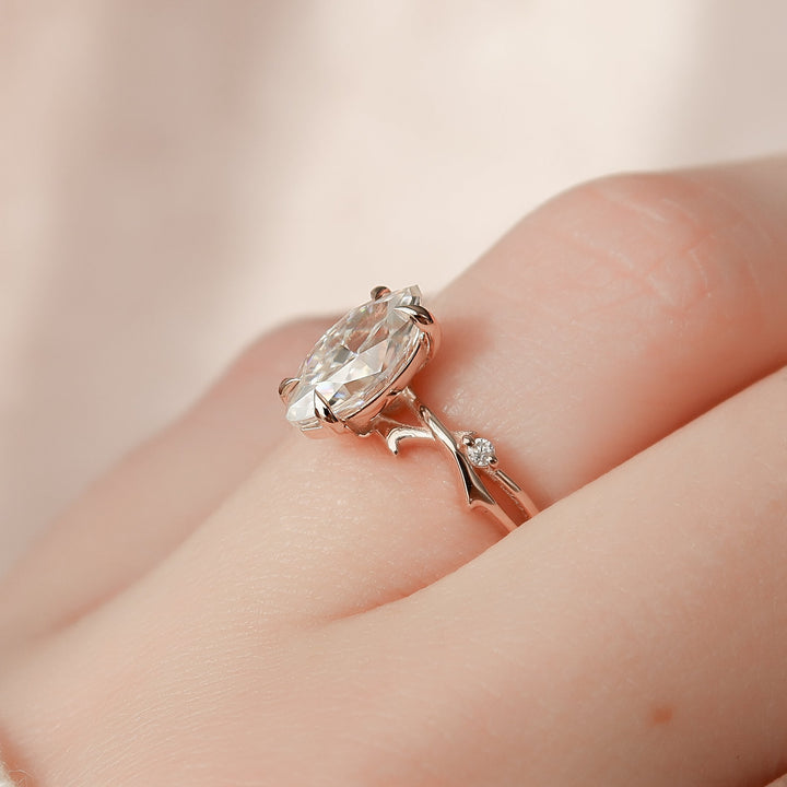 The Coco Marquise Lab Diamond Moissanite Engagement Ring *Shown with 1 ct #material_rose