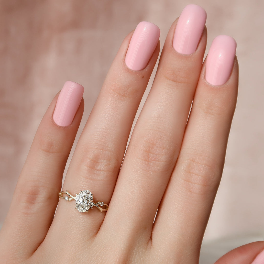 The Coco Oval Lab Diamond Moissanite Engagement Ring
