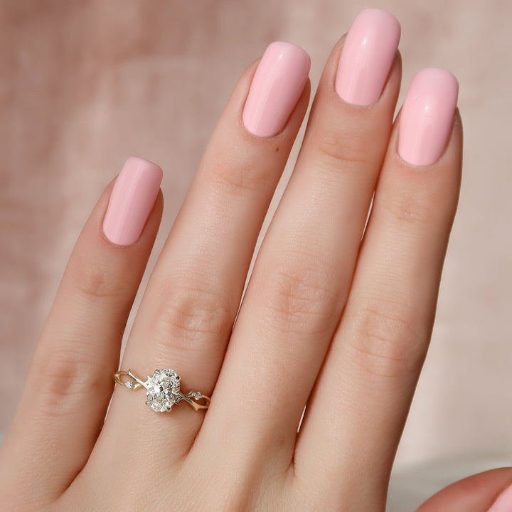 The Coco Oval Lab Diamond Moissanite Engagement Ring *Shown with 1 ct #material_gold