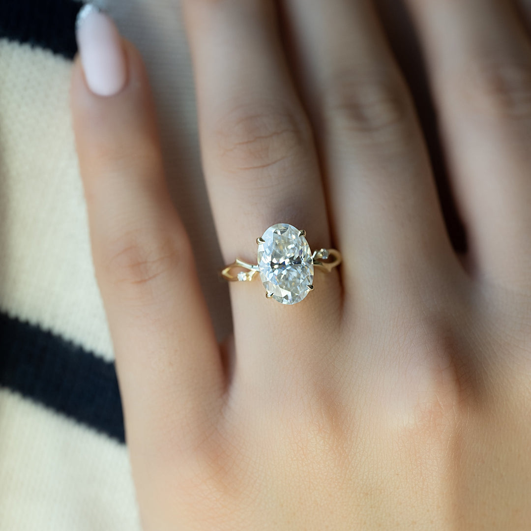 The Coco Oval Lab Diamond Moissanite Engagement Ring