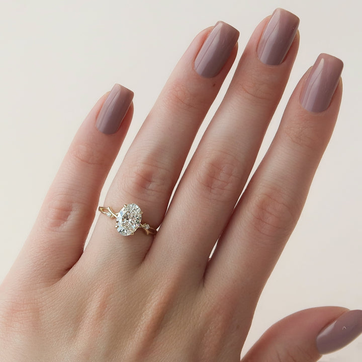 The Coco Oval Lab Diamond Moissanite Engagement Ring *Shown with 2 ct #material_gold