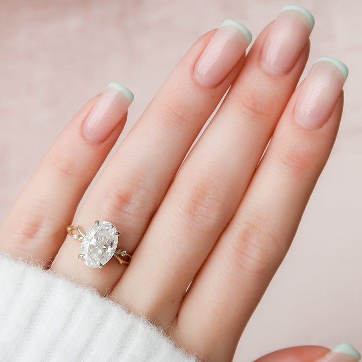 The Coco Oval Lab Diamond Moissanite Engagement Ring *Shown with 4 ct #material_gold