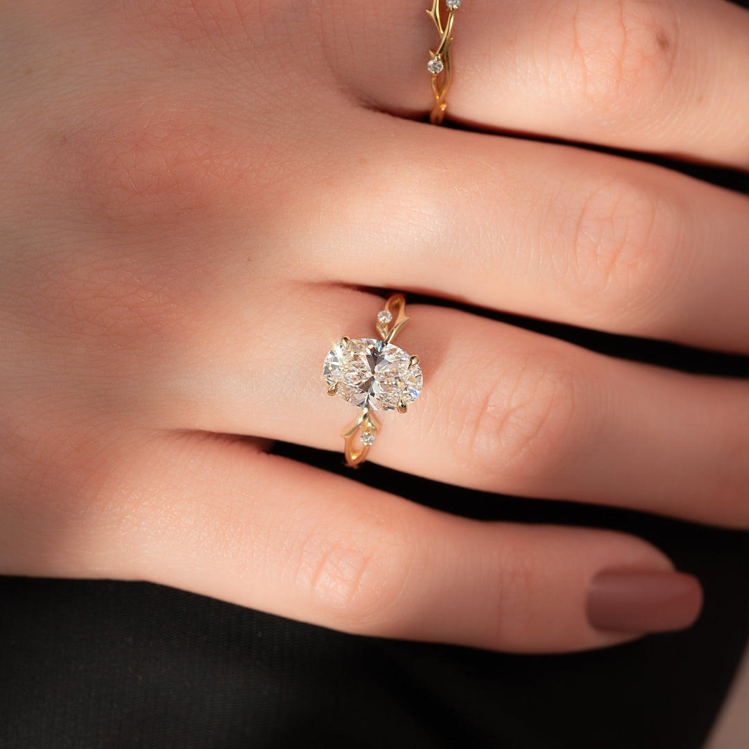 The Coco Oval Lab Diamond Moissanite Engagement Ring