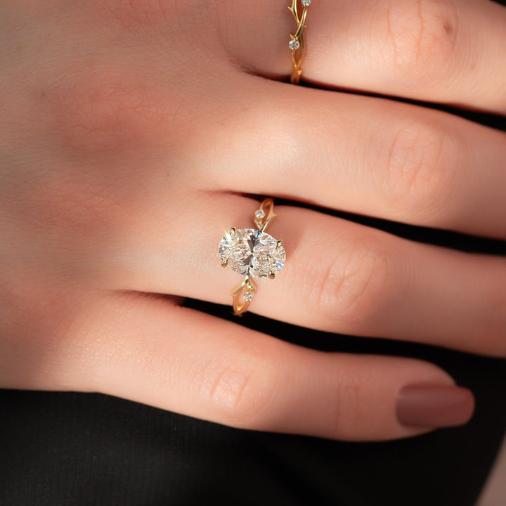 The Coco Oval Lab Diamond Moissanite Engagement Ring *Shown with 2 ct #material_gold