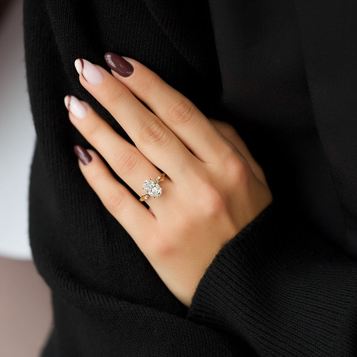 The Coco Oval Lab Diamond Moissanite Engagement Ring *Shown with 2.5 ct #material_gold