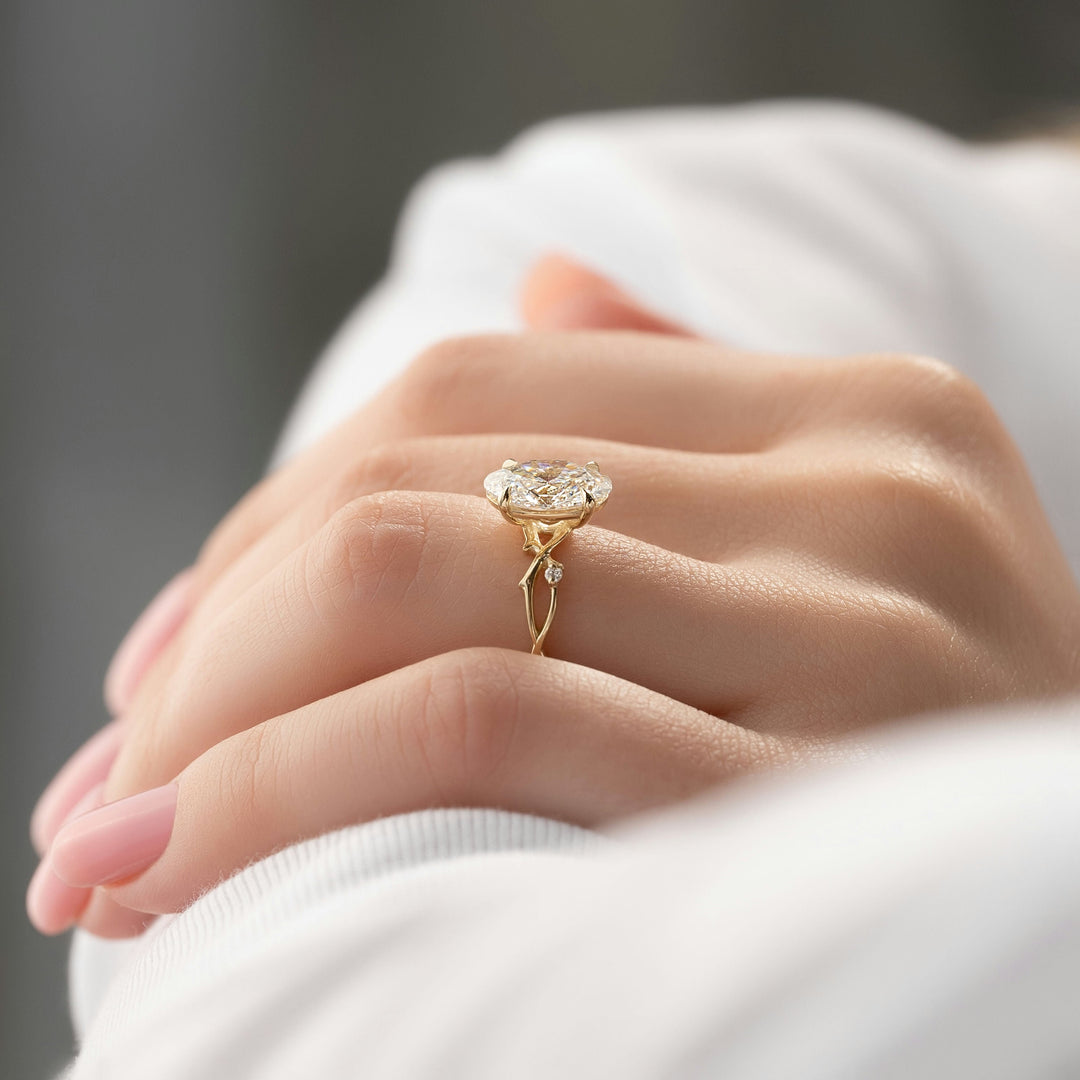 The Coco Oval Lab Diamond Moissanite Engagement Ring