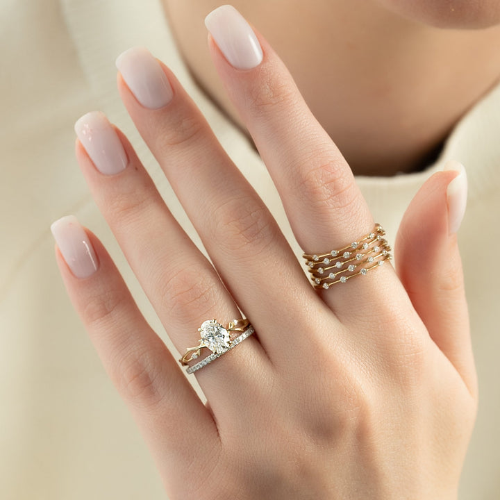 The Coco Oval Lab Diamond Moissanite Engagement Ring *Shown with 1.5 ct #material_gold