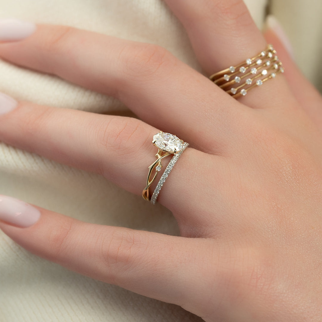 The Coco Oval Lab Diamond Moissanite Engagement Ring