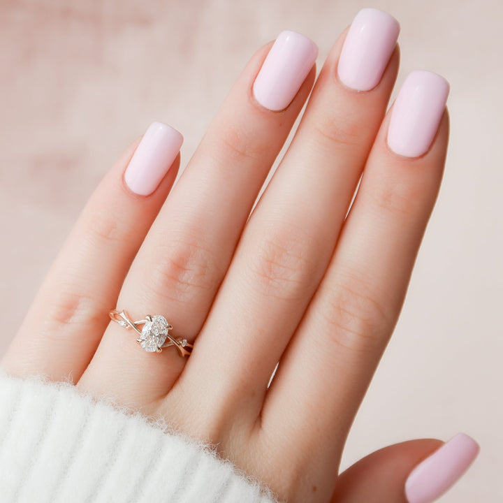 The Coco Oval Lab Diamond Moissanite Engagement Ring *Shown with 1 ct #material_rose