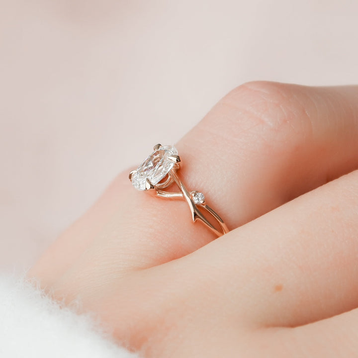 The Coco Oval Lab Diamond Moissanite Engagement Ring *Shown with 1 ct #material_rose