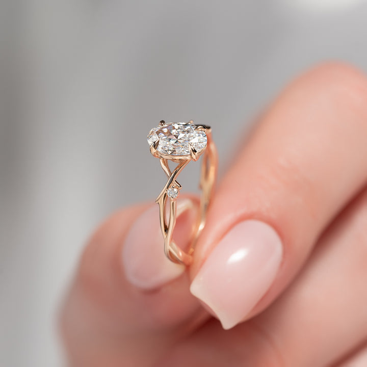 The Coco Oval Lab Diamond Moissanite Engagement Ring *Shown with 1 ct #material_rose