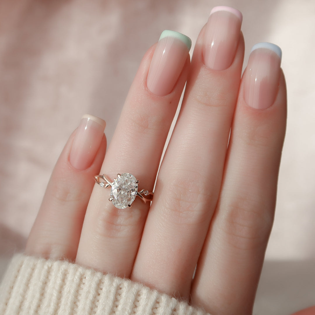 The Coco Oval Lab Diamond Moissanite Engagement Ring