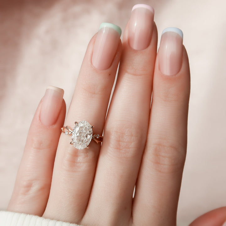 The Coco Oval Lab Diamond Moissanite Engagement Ring *Shown with 3 ct #material_rose