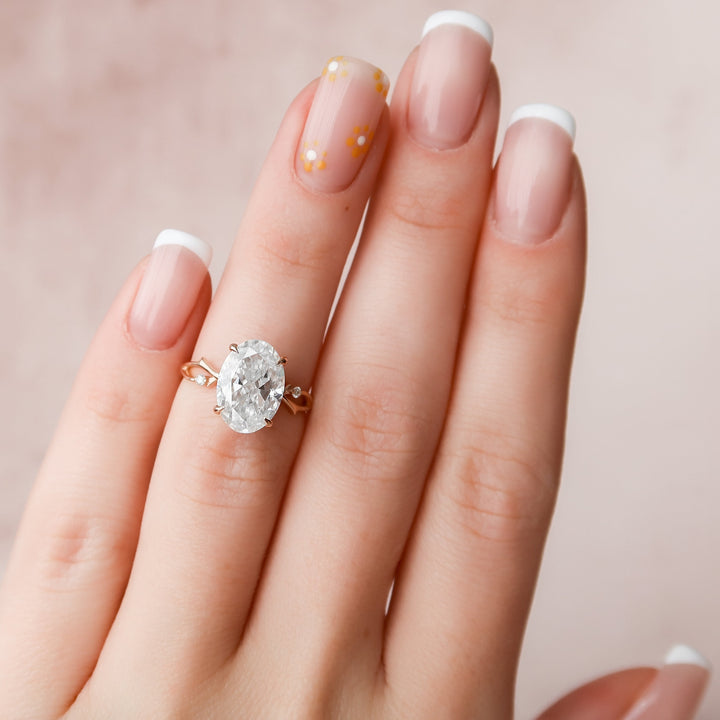 The Coco Oval Lab Diamond Moissanite Engagement Ring *Shown with 3.5 ct #material_rose