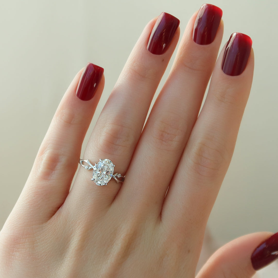 The Coco Oval Lab Diamond Moissanite Engagement Ring