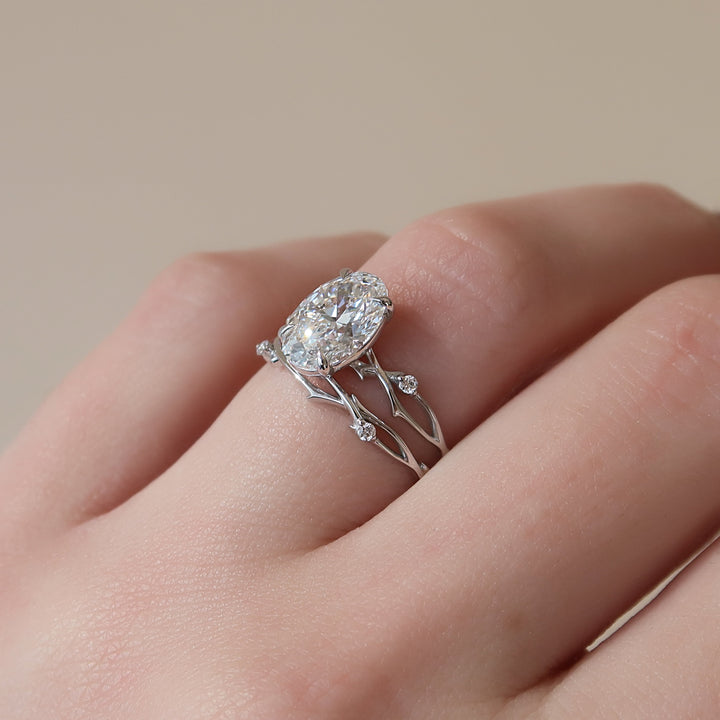 The Coco Oval Lab Diamond Moissanite Engagement Ring *Shown with 2 ct #material_white