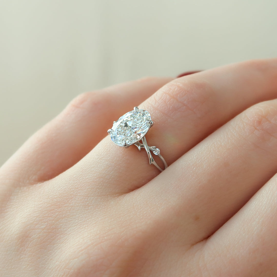 The Coco Oval Lab Diamond Moissanite Engagement Ring