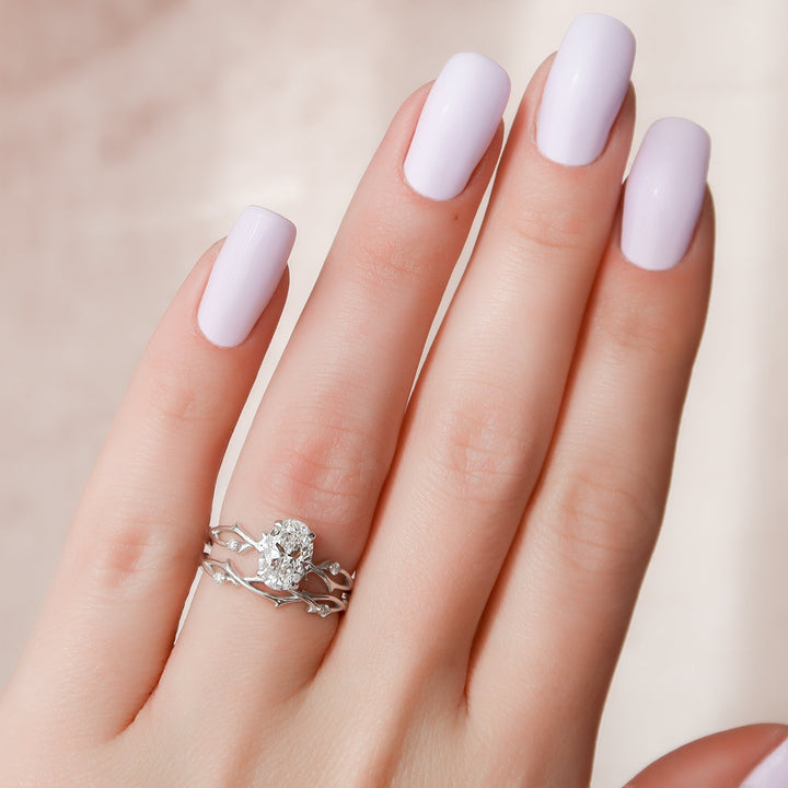 The Coco Oval Lab Diamond Moissanite Engagement Ring *Shown with 1.5 ct #material_white