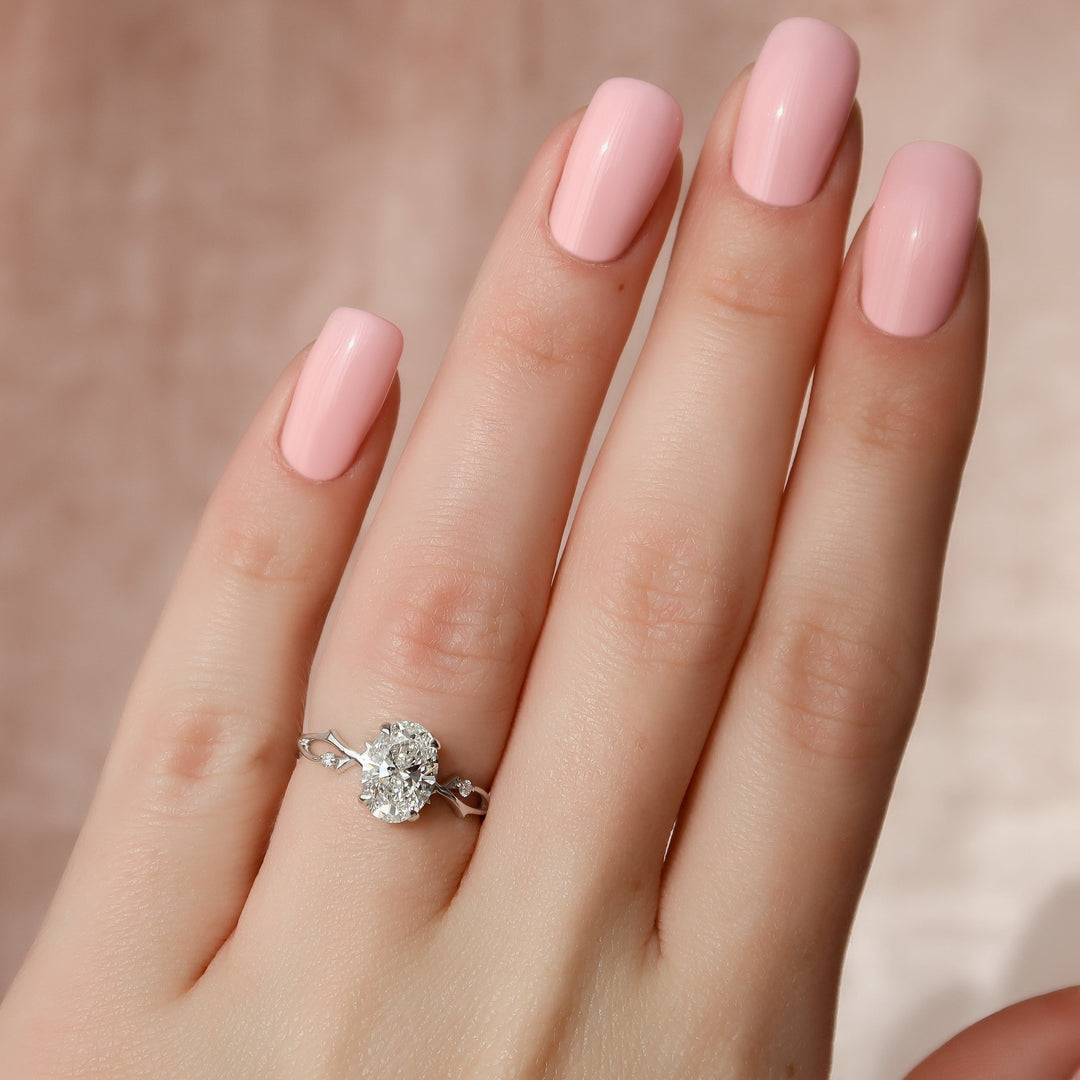 The Coco Oval Lab Diamond Moissanite Engagement Ring