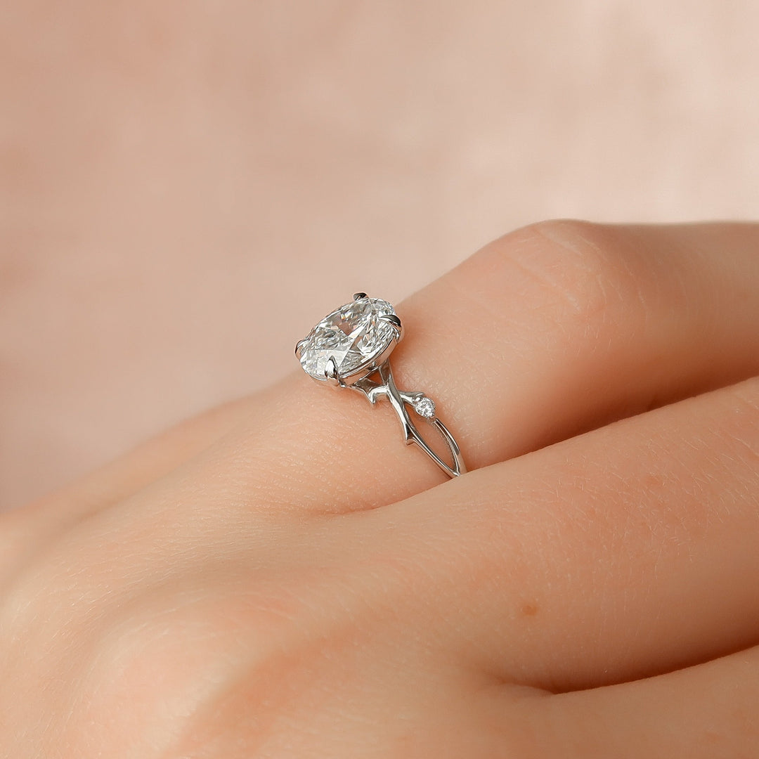 The Coco Oval Lab Diamond Moissanite Engagement Ring