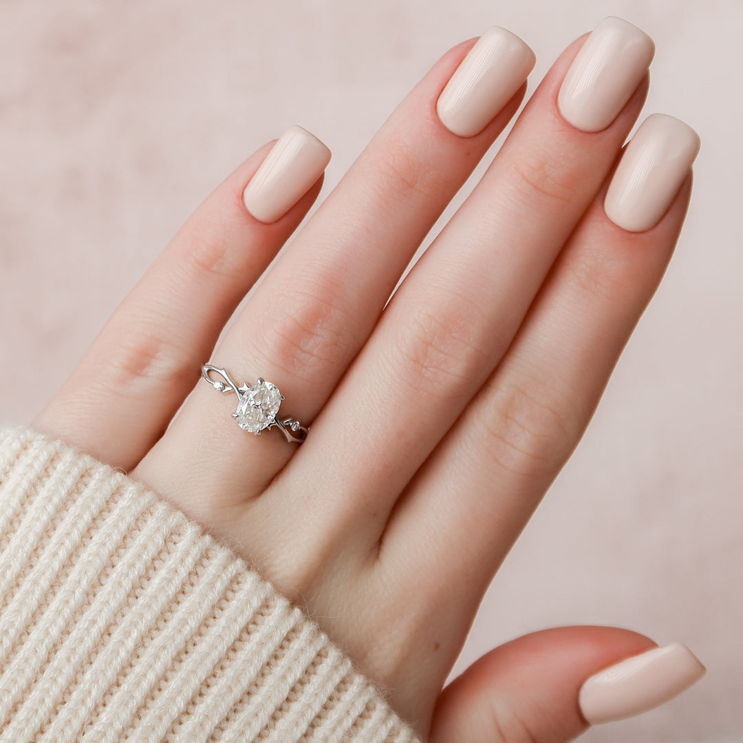 The Coco Oval Lab Diamond Moissanite Engagement Ring