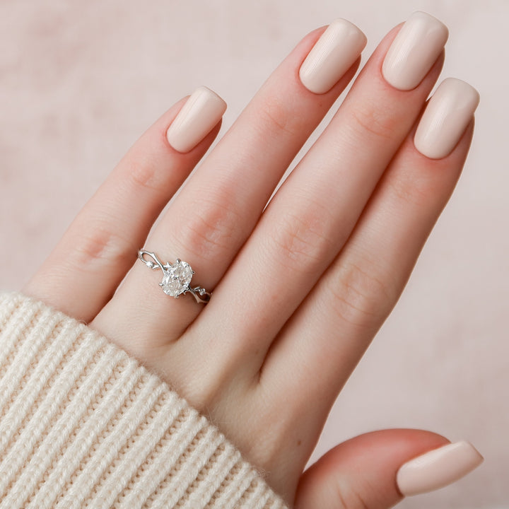The Coco Oval Lab Diamond Moissanite Engagement Ring *Shown with 1 ct #material_white