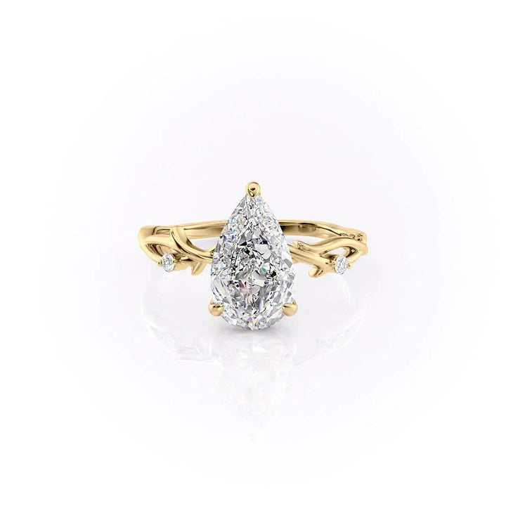 The Coco Set With Pear Side Stone Lab Diamond 1 Carat 14K Gold#material_14k-gold