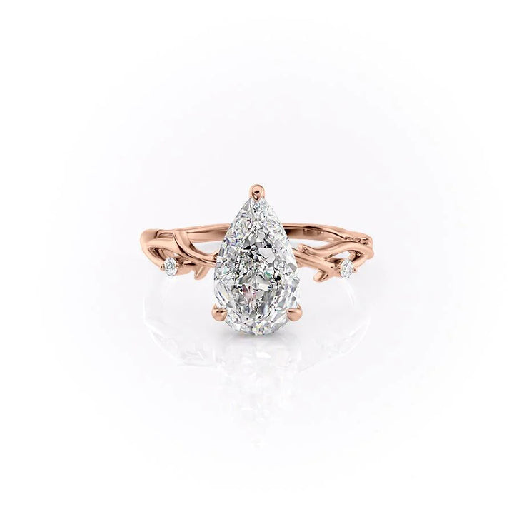 The Coco Set With Pear Side Stone Lab Diamond 1 Carat 14K Rose#material_14k-rose