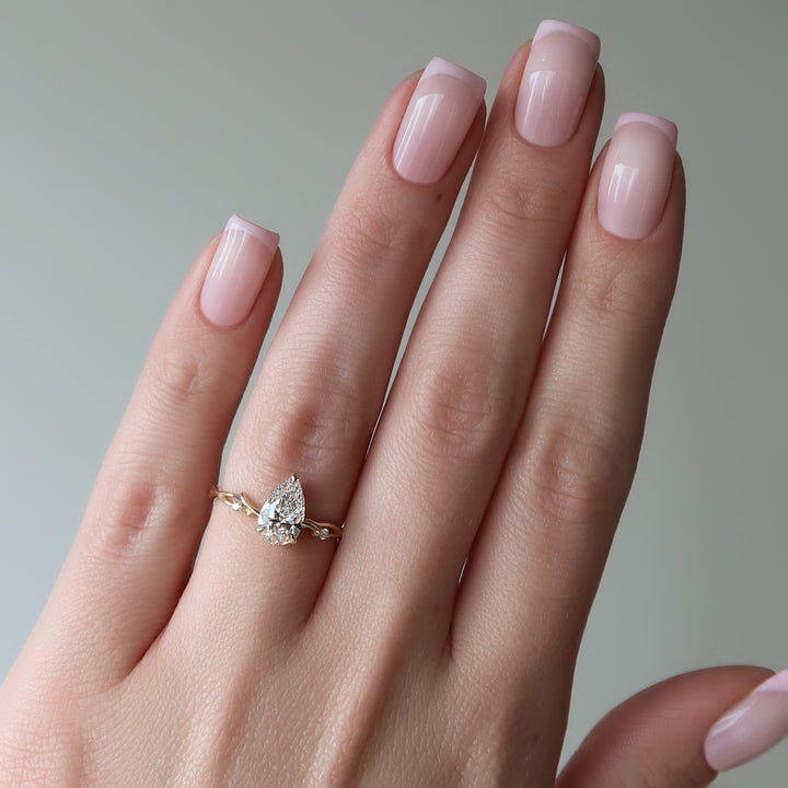 The Coco Pear Lab Diamond Moissanite Engagement Ring *Shown with 1 ct #material_gold