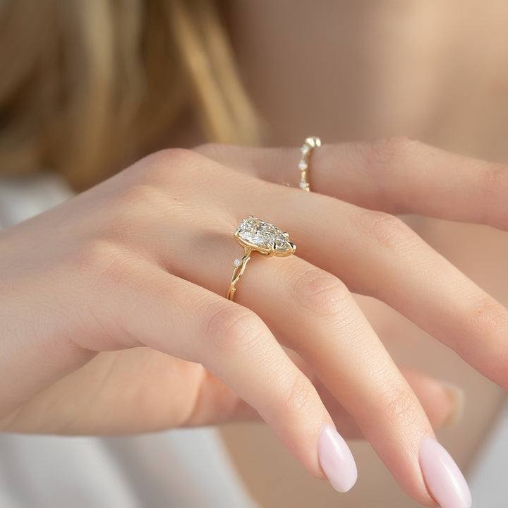 The Coco Pear Lab Diamond Moissanite Engagement Ring *Shown with 2.5 ct #material_gold