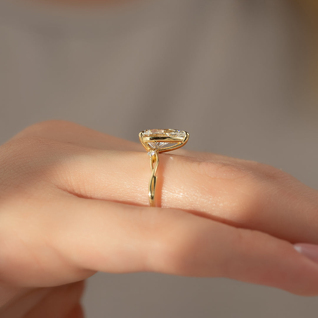 The Coco Pear Lab Diamond Moissanite Engagement Ring