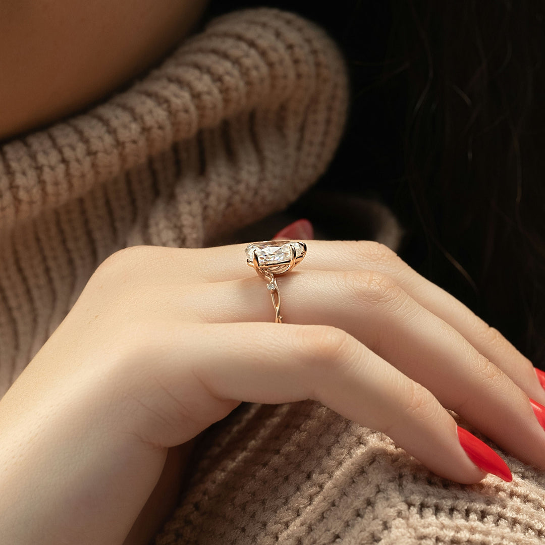 The Coco Pear Lab Diamond Moissanite Engagement Ring
