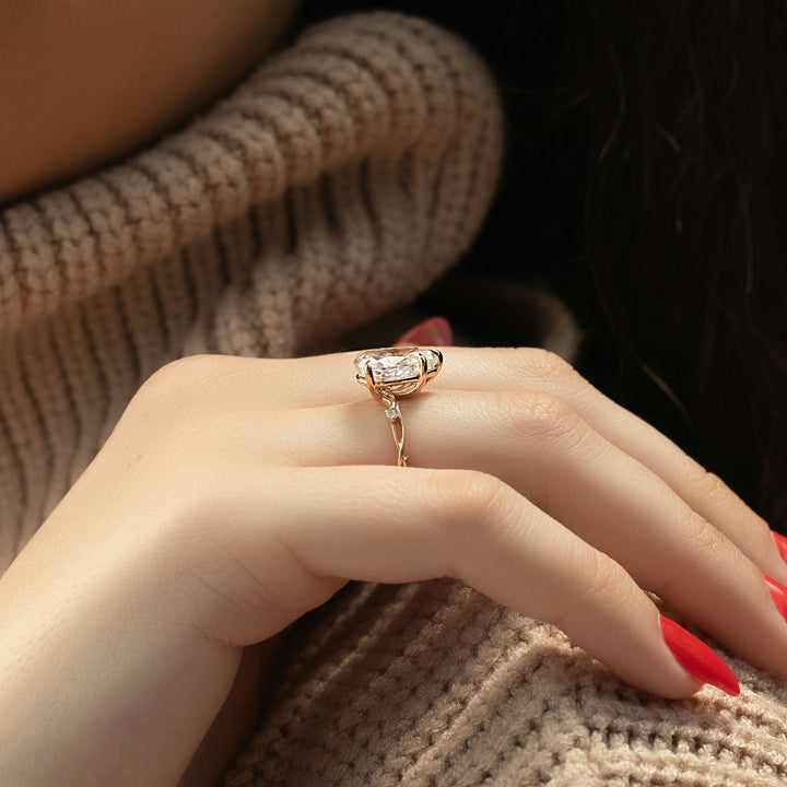The Coco Pear Lab Diamond Moissanite Engagement Ring *Shown with 2.5 ct #material_rose