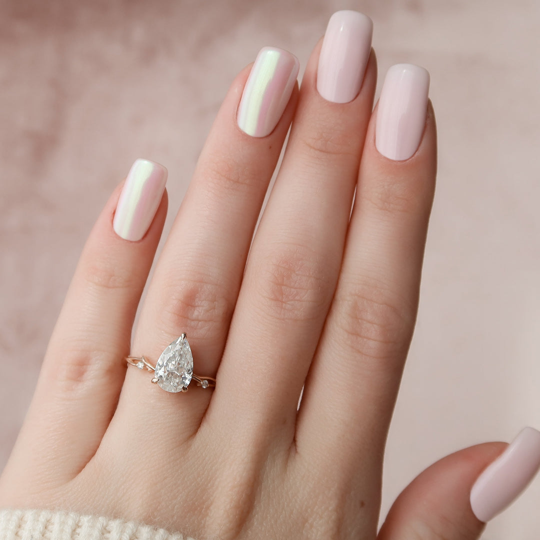 The Coco Pear Lab Diamond Moissanite Engagement Ring