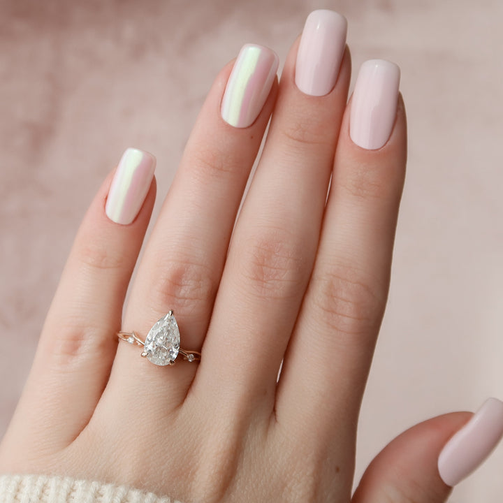 The Coco Pear Lab Diamond Moissanite Engagement Ring *Shown with 2 ct #material_rose