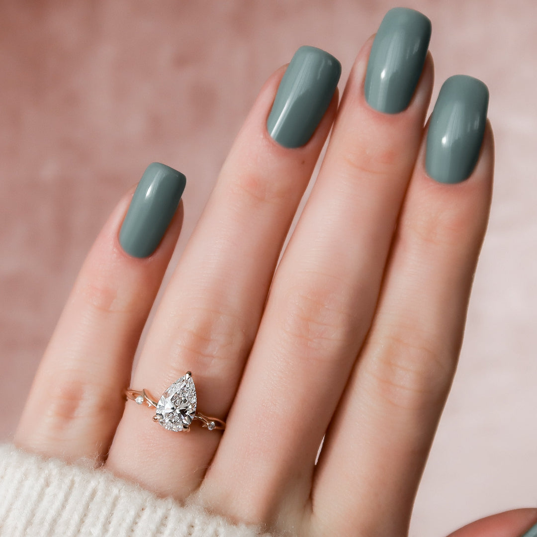 The Coco Pear Lab Diamond Moissanite Engagement Ring