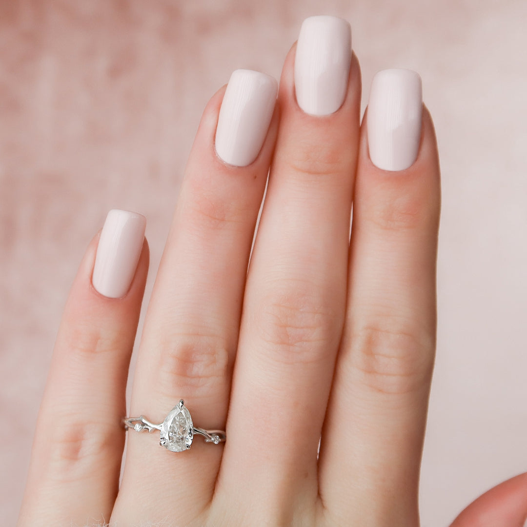 The Coco Pear Lab Diamond Moissanite Engagement Ring