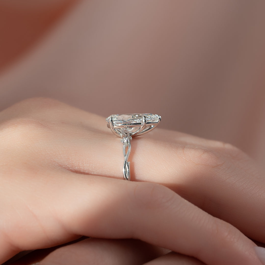 The Coco Pear Lab Diamond Moissanite Engagement Ring