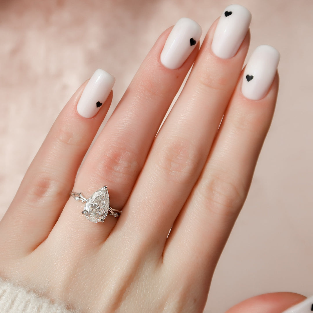 The Coco Pear Lab Diamond Moissanite Engagement Ring