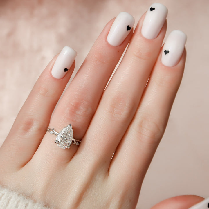 The Coco Pear Lab Diamond Moissanite Engagement Ring *Shown with 2.5 ct #material_white