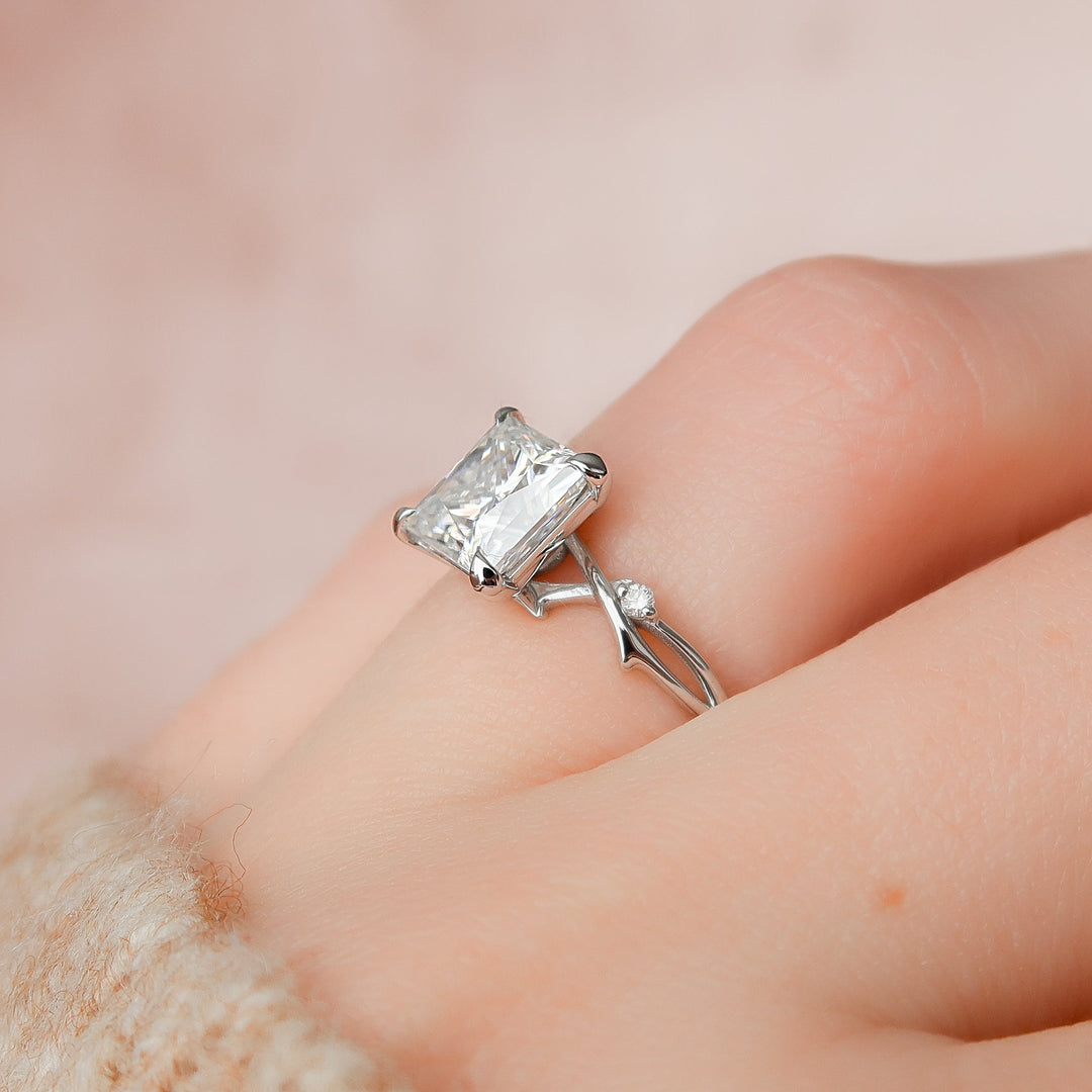 The Coco Princess Lab Diamond Moissanite Engagement Ring