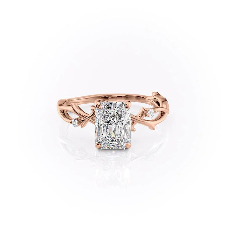 The Coco Set With Radiant Side Stone Lab Diamond 1 Carat 18K Rose#material_18k-rose