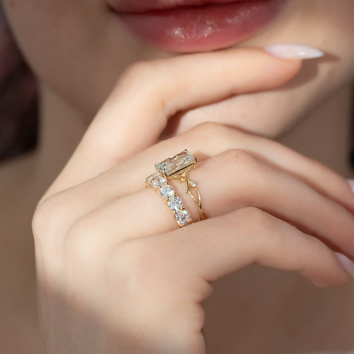 The Coco Radiant Lab Diamond Moissanite Engagement Ring *Shown with 2.5 ct #material_gold
